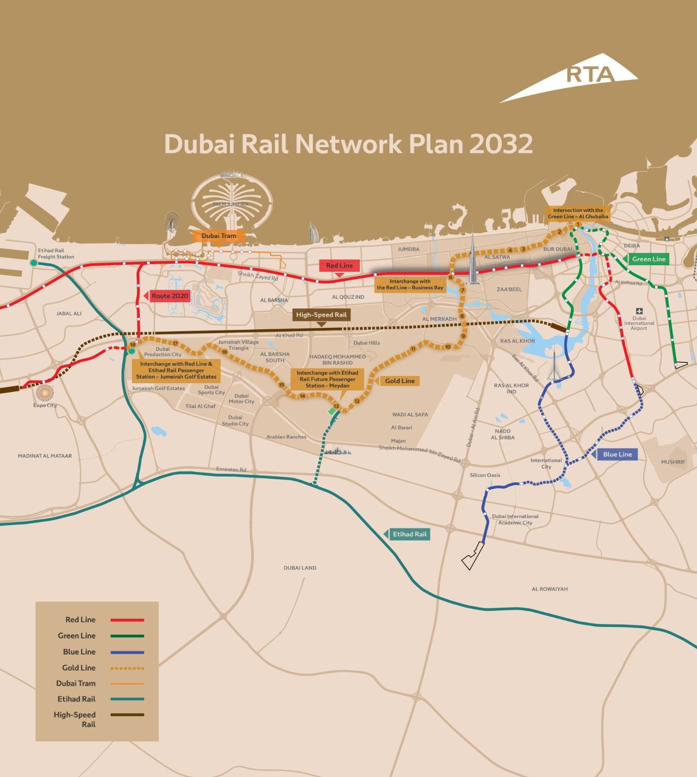 Dubai Metro Gold Line route announcement