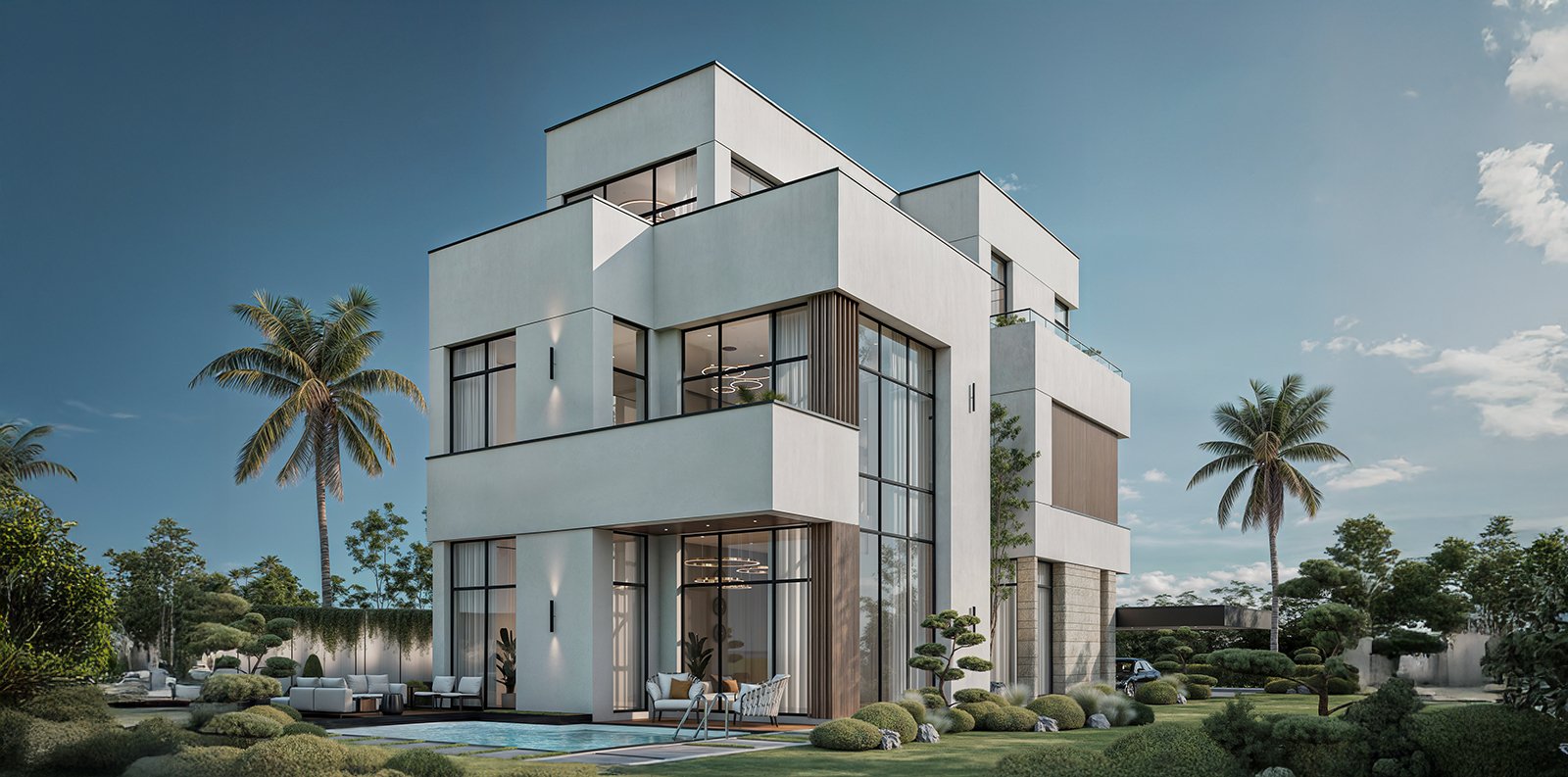 Selora Residences luxury villas exterior by Swank Development in MBR City Dubai