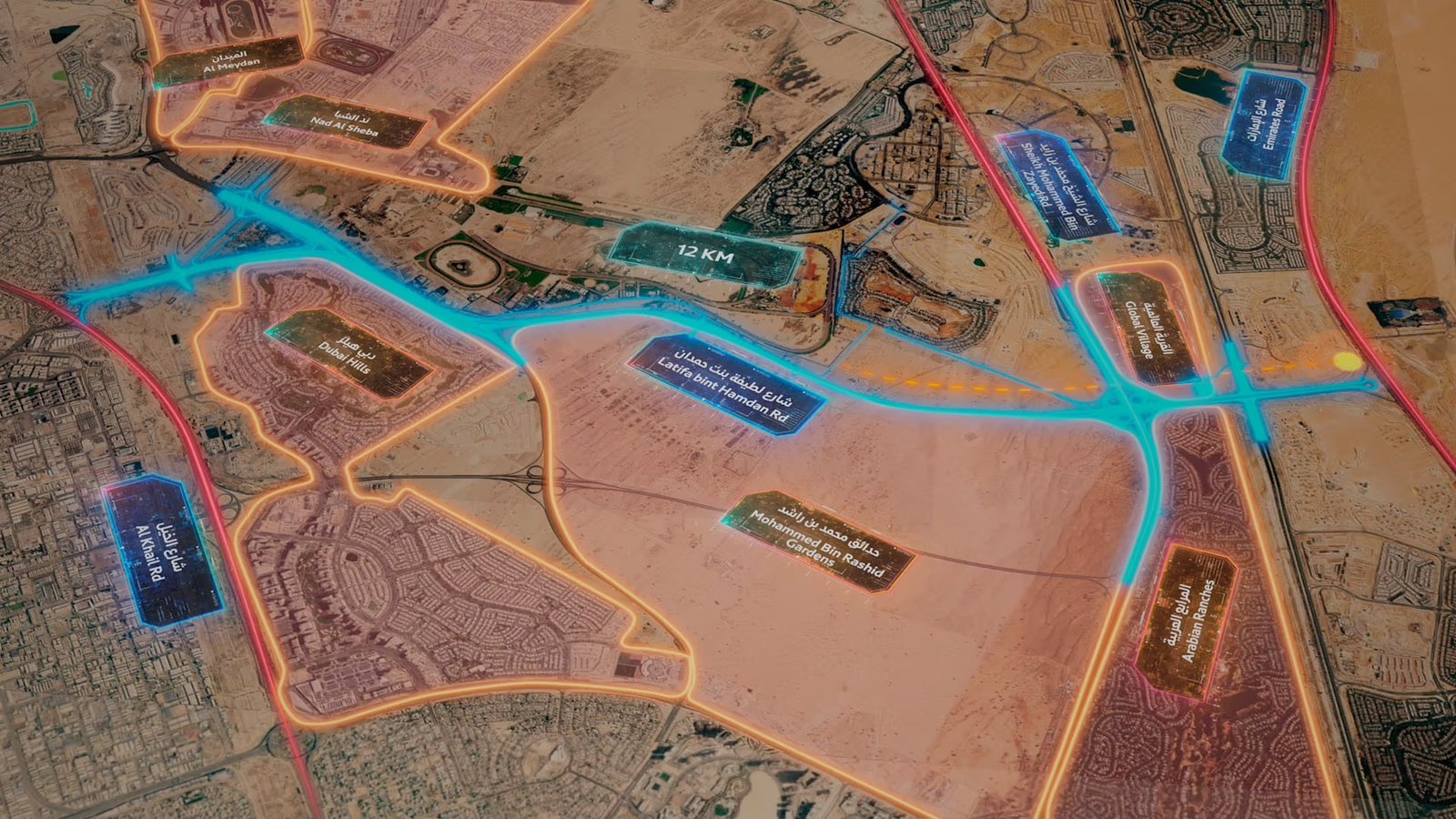 Latifa bint Hamdan Corridor bridges and tunnels connecting Dubai districts