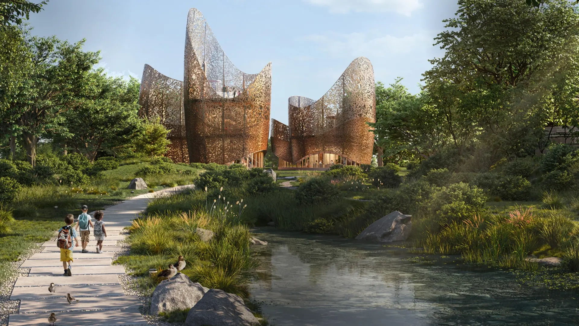 Woodland, greenery and nature trails at The Wilds by Aldar