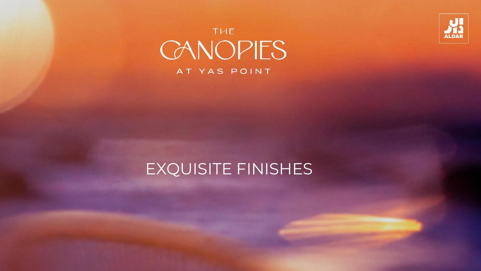 The Canopies at Yas Point sunset over the waterfront, Aldar's first residential launch at Yas Point Abu Dhabi
