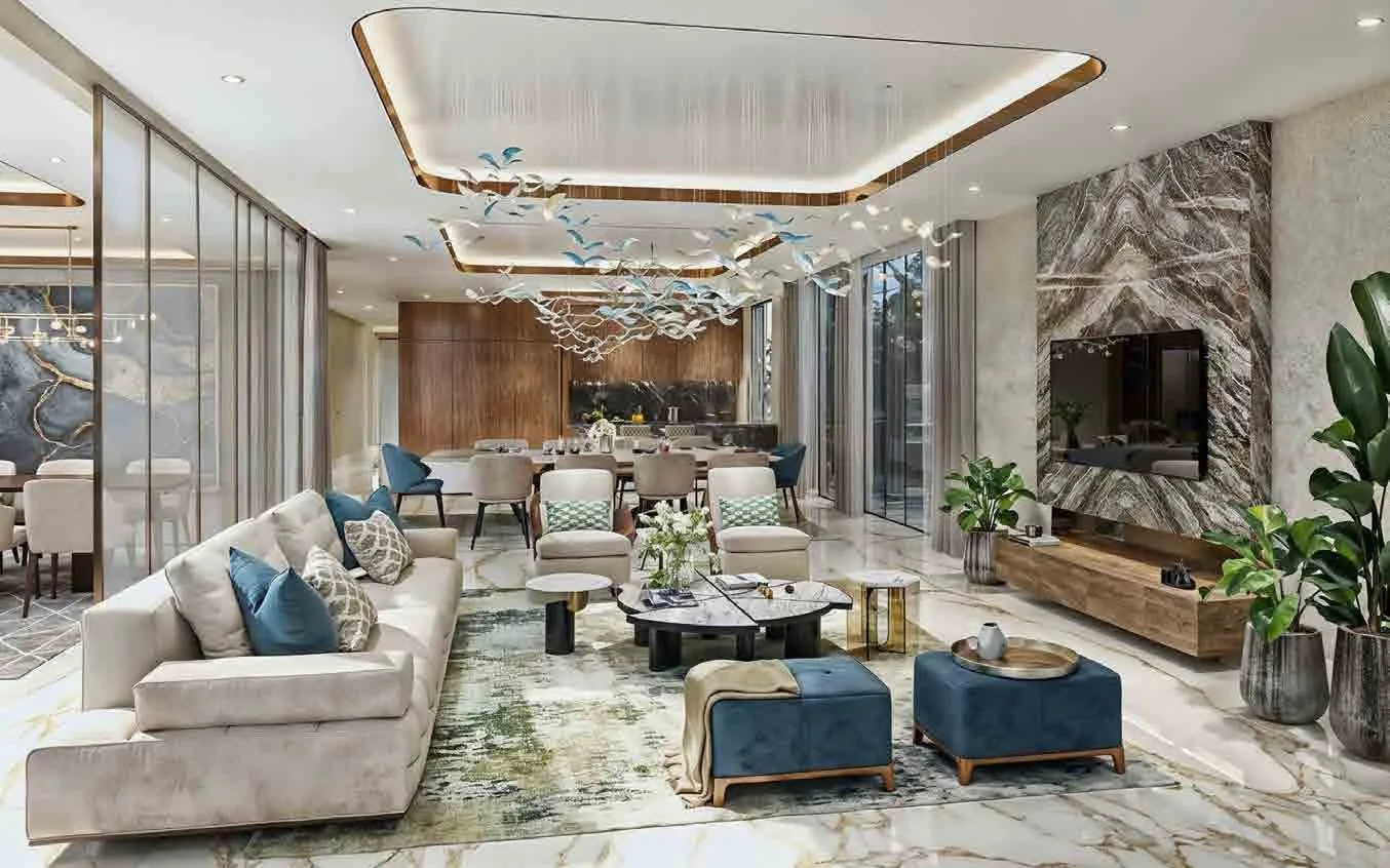 Damac Islands 2 review: worth the money in 2026? Family living room interior of a Damac Islands 2 luxury villa