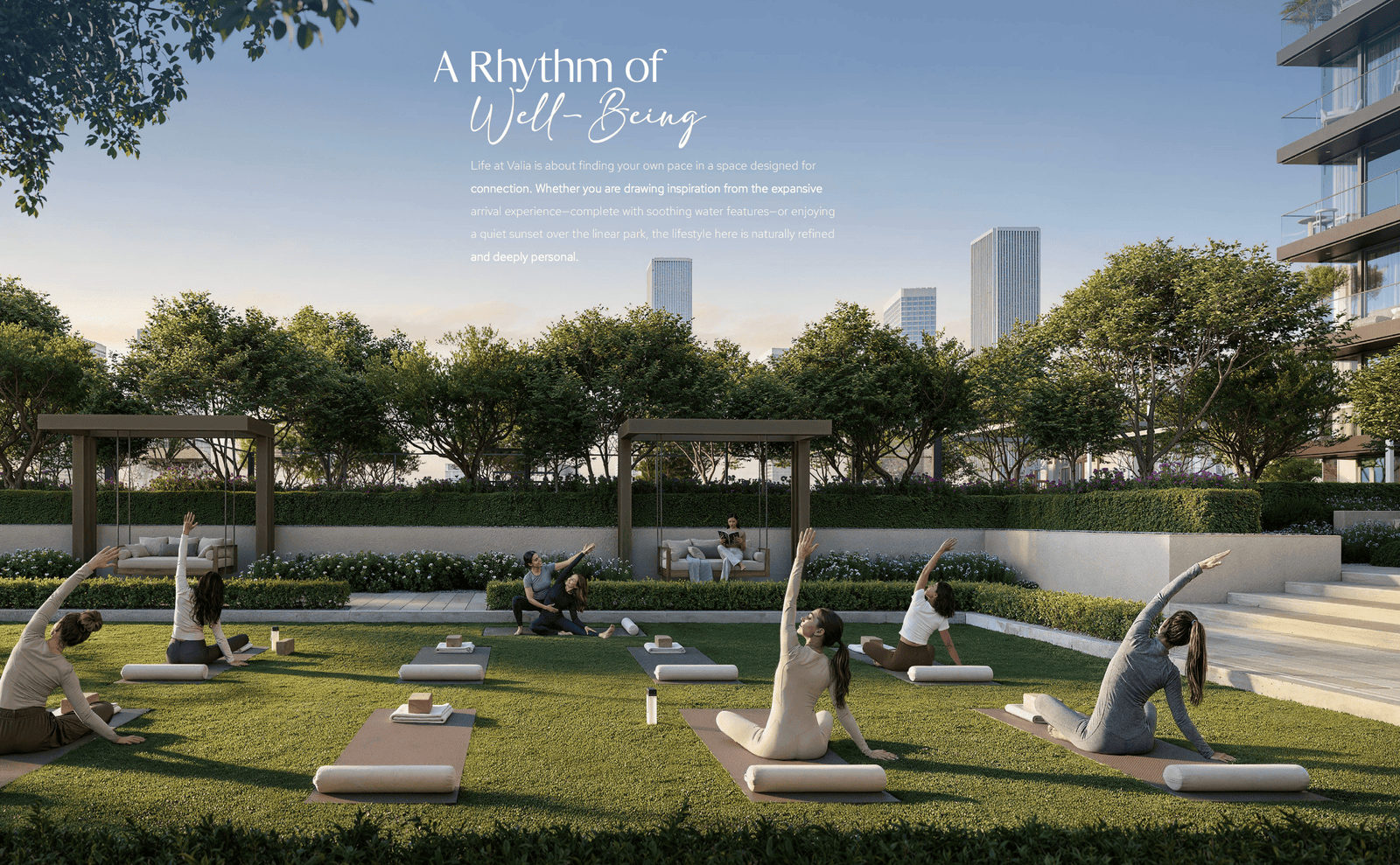Dubai Creek Harbour Masterplan Social and lounge amenity space at Dubai Creek Harbour