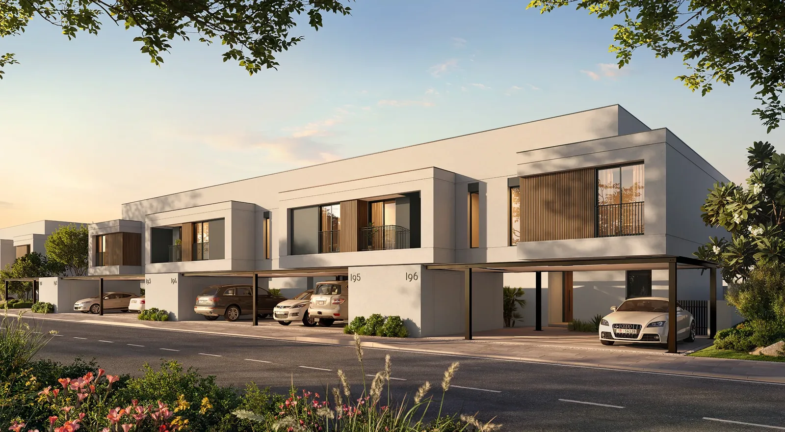 Al Ghadeer Gardens Review: Worth Buying in 2026? Townhouse street at Al Ghadeer Gardens
