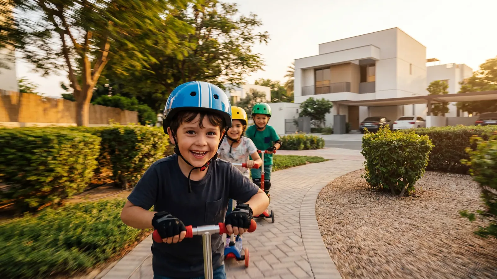 Al Ghadeer Gardens Review: Worth Buying in 2026? Shaded walkway at Al Ghadeer Gardens
