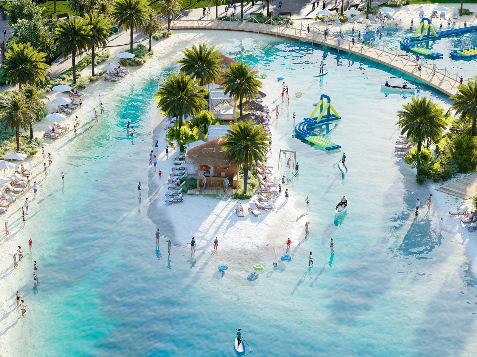 Damac Lagoons Review: A Good Investment in 2026? Swimmable lagoon beach at Damac Lagoons