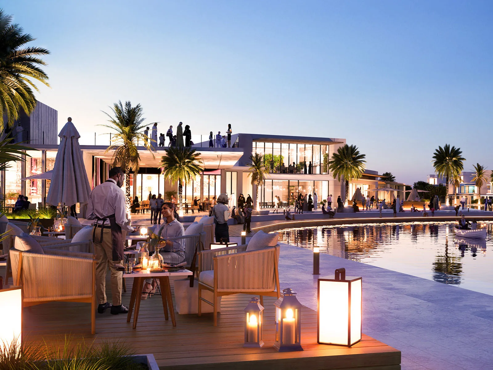Damac Lagoons Review: A Good Investment in 2026? Waterfront restaurants and cafes at Damac Lagoons
