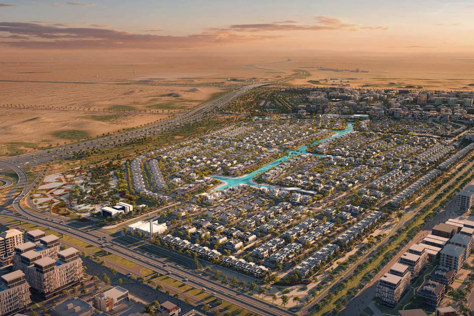 South Bay Dubai South Review: Worth the Price in 2026? Aerial view of South Bay and Dubai South, artist's impression
